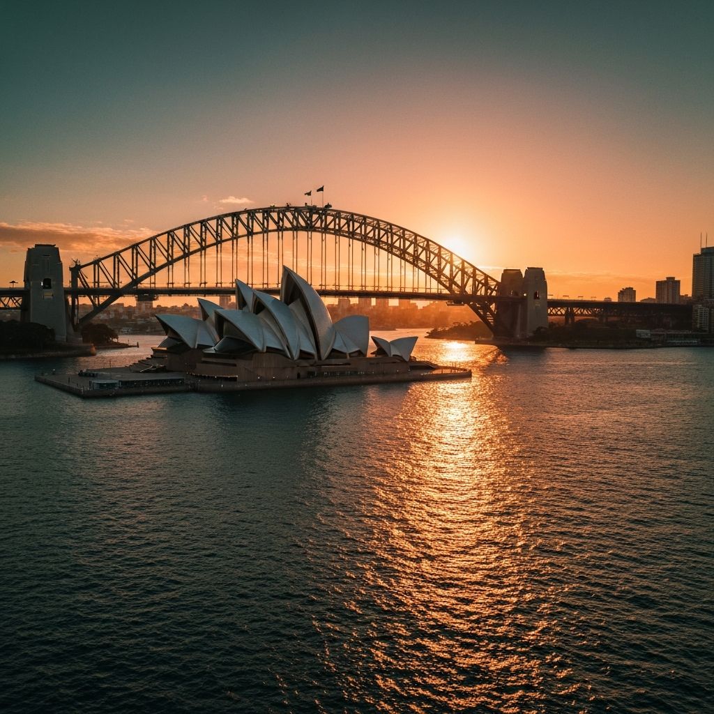 Sydney harbour at golden hour